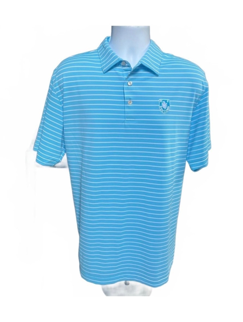 Peter Millar Summer Comfort Golf Polo Shirt Mens L NJ Seniors Assoc Performance